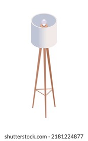 Composición isométrica del mobiliario con imagen aislada del objeto de mobiliario de diseño en ilustración vectorial de fondo en blanco
