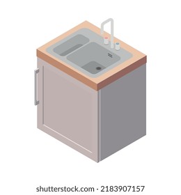 Furniture isometric composition with isolated image of designer furniture item on blank background vector illustration