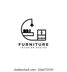 Furniture Line Art Icon Logo Design Element