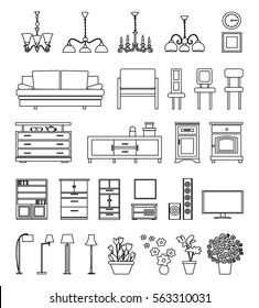 Furniture Line Art Icons