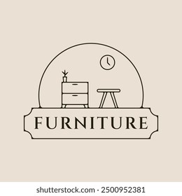 furniture line art logo icon and symbol vector minimalist style illustration design