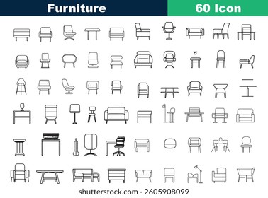 Furniture line art Vector icon