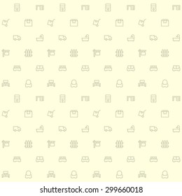 furniture line icon beige pattern