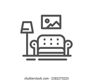 Furniture Line Icon Home Interior Sign Stock Vector (Royalty Free ...