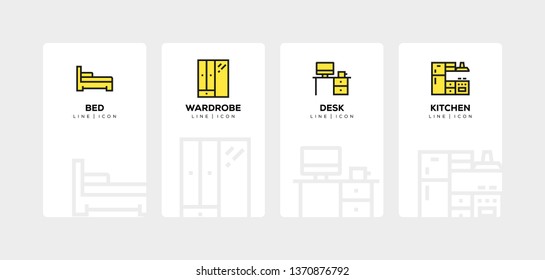 FURNITURE LINE ICON SET