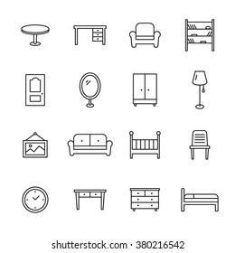 Furniture line icons