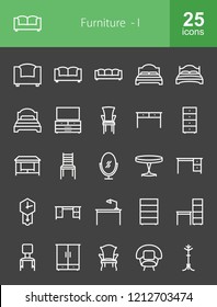 Furniture Line Inverted Icons