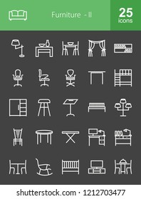 Furniture Line Inverted Icons
