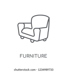 Furniture linear icon. Modern outline Furniture logo concept on white background from Furniture and Household collection. Suitable for use on web apps, mobile apps and print media.