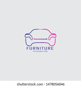 Furniture lineart logo vector creative design