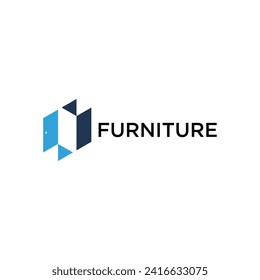 Furniture logo with abstract door design for brand identity