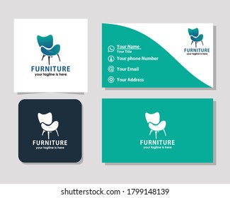 furniture logo and business card design vector template