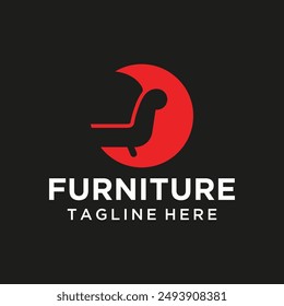 furniture logo with chair for store. logo design