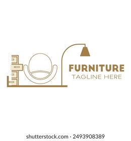 furniture logo with chair for store. logo design