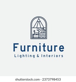 Furniture logo or decoration logo design ideas and interiors for company logo or illustration