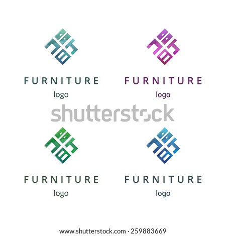 Furniture logo design concept. Different colors variant. Perfect for your business!