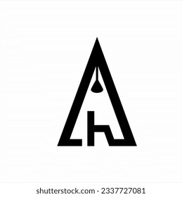 Furniture logo design with the concept of letter A H with illustration of a chair on letter H.