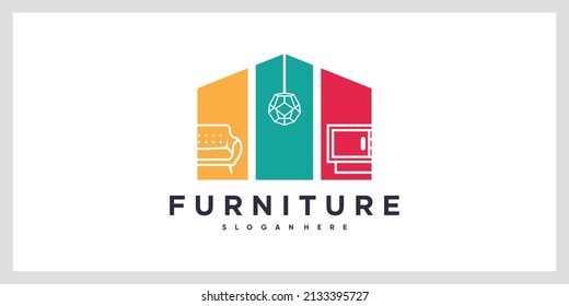 Furniture Logo Design With Creative Concept 