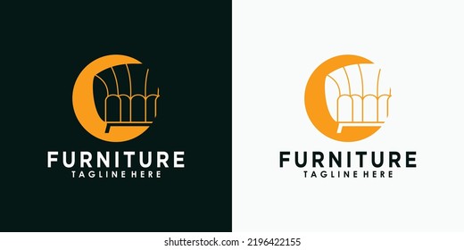 Furniture Logo Design Creative Concept Premium Stock Vector (Royalty ...