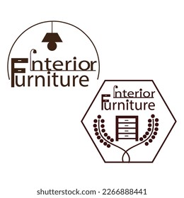 Furniture logo design with creative concept. Interior room, furniture gallery logo design, furniture vector logo, furniture interior logo vector icon illustration