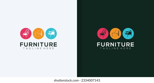 Furniture logo design with creative concept