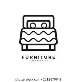 Design do logotipo da mobília com ideia do conceito criativo