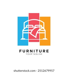 Furniture logo design with creative concept idea