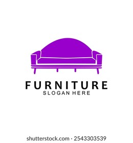 Diseño del logotipo de los muebles con concepto creativo. Ilustración vectorial de sofá Antiguas.