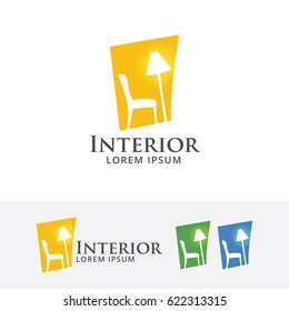 Furniture Logo Design. Home Interior Logo Concept. Vector Logo Template