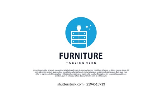 Furniture logo design inspiration for home property with creative concept Premium Vector