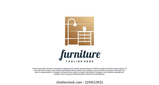 Furniture logo design inspiration for home property with creative concept Premium Vector