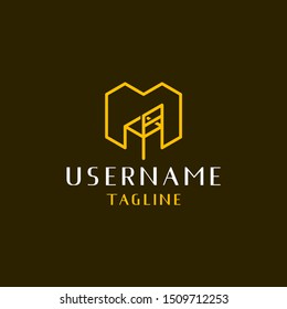  furniture logo design inspiration . letter M for furniture logo design template . chair logo design inspiration