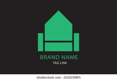 furniture logo design, line art furniture, creative furniture logo with concept