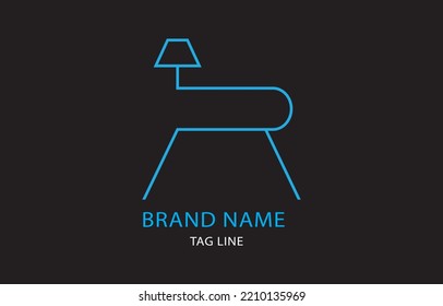 furniture logo design, line art furniture, creative furniture logo with concept
