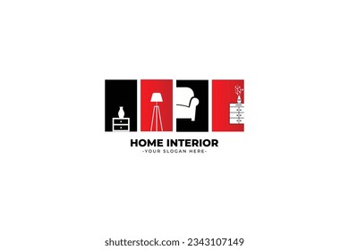 diseño de logotipo de mobiliario con elementos minimalistas