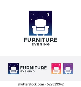 Furniture logo design. Sofa and Home interior logo concept. Vector logo template