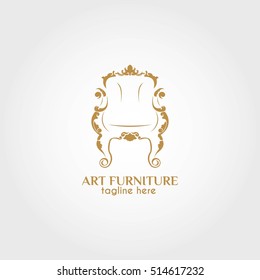 Furniture logo  design template. Vector illustration with flat style