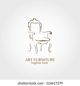 Furniture logo  design template. Vector illustration with flat style