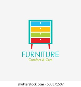 Furniture logo design template. Vector illustration with flat style