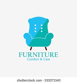 Furniture logo design template. Vector illustration with flat style