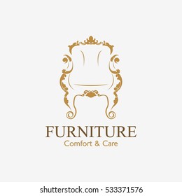 Furniture logo design template. Vector illustration with flat style