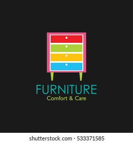 Furniture logo design template. Vector illustration with flat style