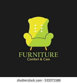Furniture logo design template. Vector illustration with flat style