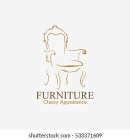 Furniture logo design template. Vector illustration with flat style