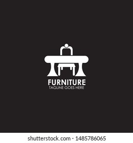 Furniture logo design with using chair, sofa, and table icon logo design