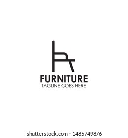 Furniture logo design with using sofa and chair icon vector template