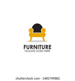 Furniture logo design with using sofa and chair icon vector template