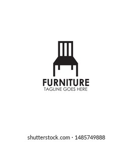 Furniture logo design with using sofa and chair icon vector template