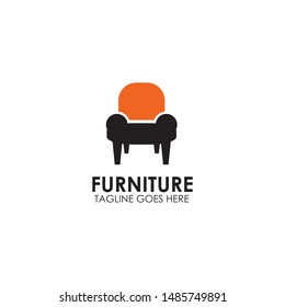 Furniture logo design with using sofa and chair icon vector template