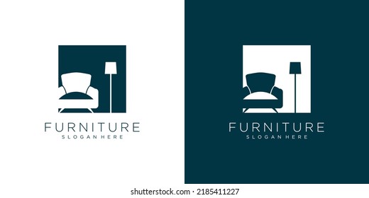 Furniture logo design vector with creative modern concept style